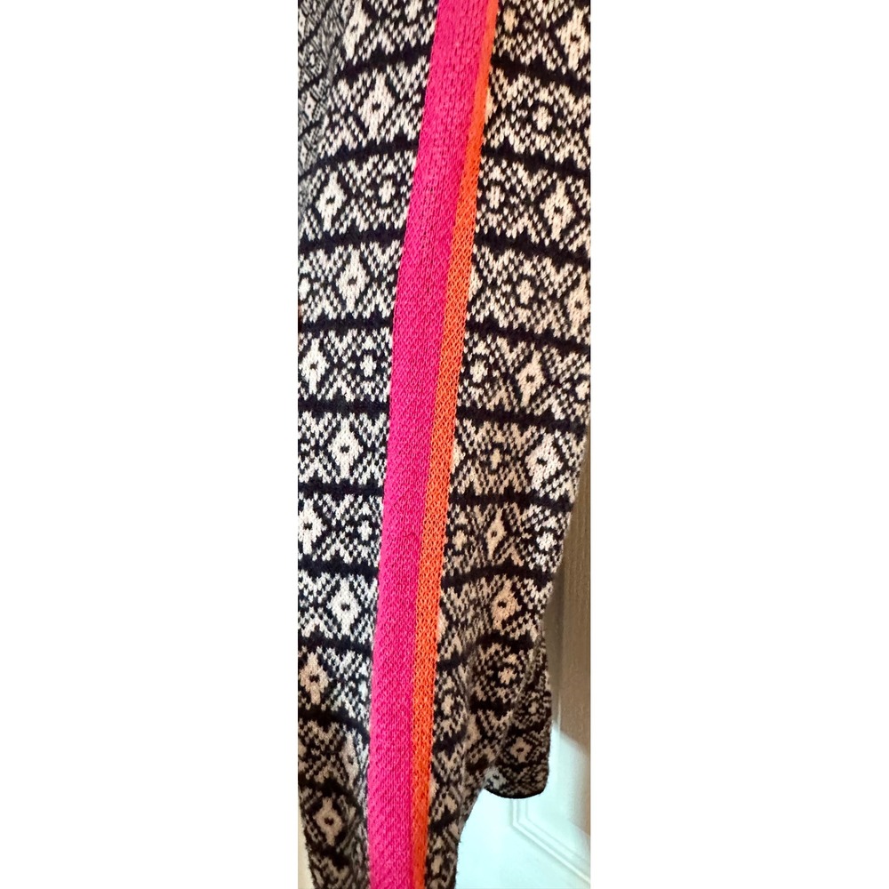 Maeve Anthropologie Womens Large Fair Isle Turtleneck Sweater Pink Orange Stripe - Picture 3 of 8